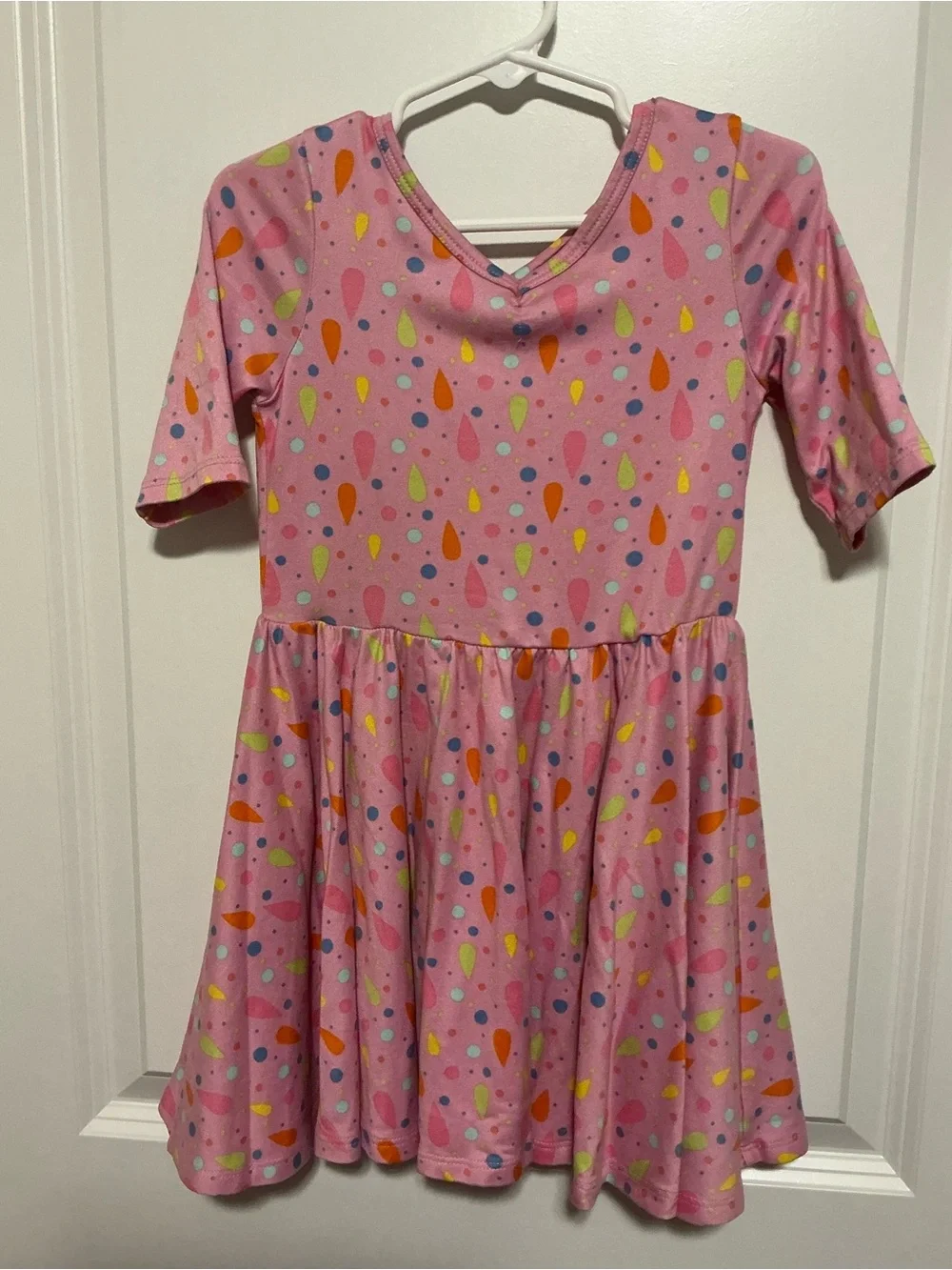 Dot Dot Smile Size 3-4 Pink Multi-Dot Kids Dress